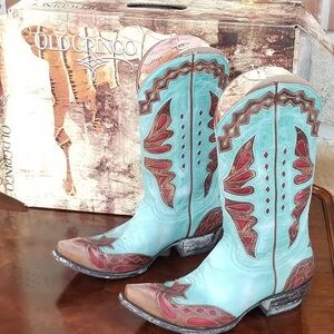 Old Gringo Aqua and Burgundy Western Boots